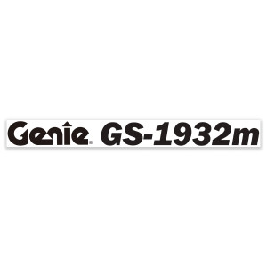 Genie Lift Part # 1309406GT - DECAL, BLACK, COSMETIC,GENIE GS-1932m, EA