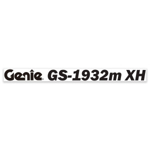 Genie Lift Part # 1309407GT - DECAL, BLACK, COSMETIC,GENIE GS-1932m XH, EA