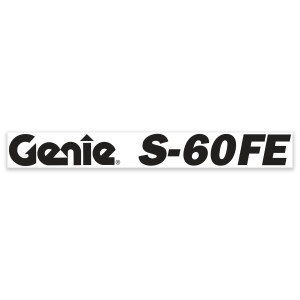 Genie Lift Part # 1304926GT - DECAL, COSMETIC, BLACK, S-60 FE GENIE, EA