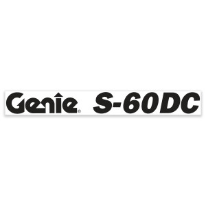 Genie Lift Part # 1304195GT - DECAL, COSMETIC, S-60 DC GENIE, EA