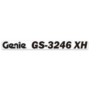 Genie Lift Part # 1307573GT - DECAL,COSMETIC,GS-3246XH, BLACK, EA
