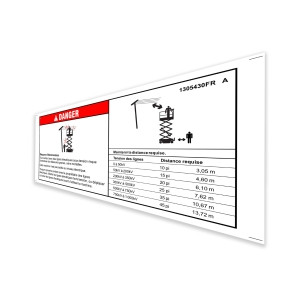Genie Lift Part # 1305430FRGT - DECAL,DANGER,ELEC HAZARD,GS,MINI,H, EA