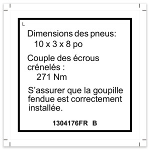 Genie Lift Part # 1304176FRGT - DECAL,LABEL,TIRE SPECS,GS-1932m, EA