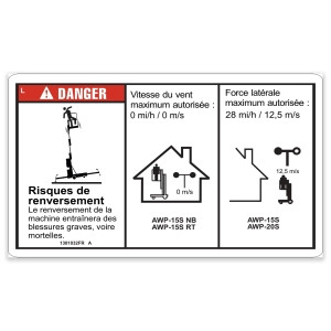 Genie Lift Part # 1301032FRGT - DECAL, DANGER, 46" OUTRIGGER REACH, OUTDOOR, EA