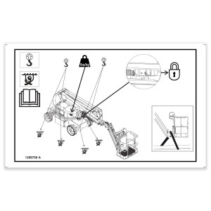 Genie Lift Part # 1299756GT - DECAL,TRANSPORT/LIFT DIAGRAM, Z-40, EA