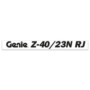Genie Lift Part # 1299755GT - DECAL,GENIE Z40/23NRJ, BLACK, EA