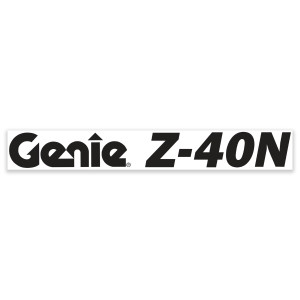 Genie Lift Part # 1299750GT - DECAL,GENIE Z40/23N, WHITE, EA