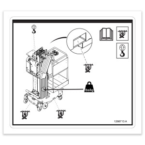 Genie Lift Part # 1298713GT - DECAL, LABEL-TRANSPORT DIGRAM, AWP, EA