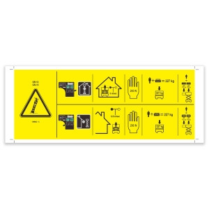 Genie Lift Part # 1296622GT - DECAL, DANGER, MAX CAPACITY 272KG, SIDE FORCE 200N, EA