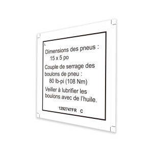 Genie Lift Part # 1292747FRGT - DECAL,LABEL-TIRE SPECS, GS4655, EA