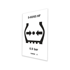 Genie Lift Part # 1288408GT - DECAL,TIRE SEALANT,3.25 X 7.5, EA