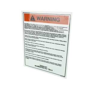 Genie Lift Part # 09.4697.0040GT - P.N. 3232Z936 DISCLAIMER DECAL, EA