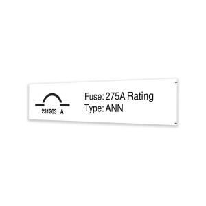 Genie Lift Part # 231203GT - DECAL, 275A FUSE RATING, ANN, EA