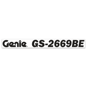 Genie Lift Part # 1258455GT - DECAL,COSMETIC GENIE, BLK, GS-2669BE, EA