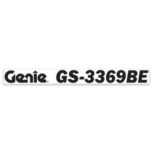 Genie Lift Part # 1258456GT - DECAL,COSMETIC GENIE, BLK, GS-3369BE, EA
