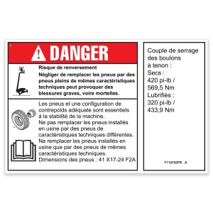 Genie Lift Part # T110702FRGT - DECAL, SOLID TIRE, 41X17-24F2A, EA