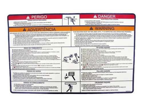 JLG Part # 1001231319 | DECAL,WARNING/DANGER PLAT, EA
