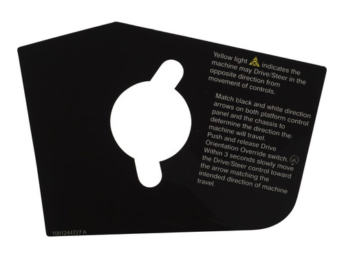 JLG Part # 1001244727 | DECAL,DRIVE/STEER INST. (DOM), EA