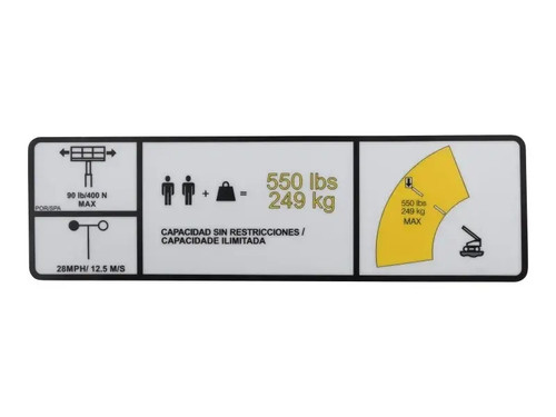 JLG Part # 1001255515 | DECAL,DECAL,WARNING SINGLE CAP, EA