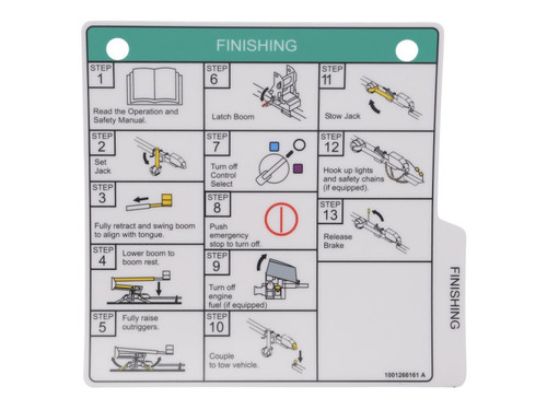 JLG Part # 1001266161 | DECAL,GETTING FINISHED, EA