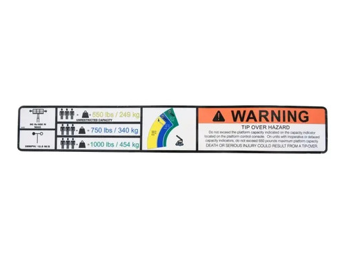 JLG Part # 1001283463 | DECAL,WARNING HC3 LT (ANSI), EA