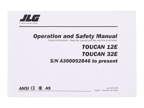 JLG Part # 31210186 | MNL,12E/32E OPERATOR, EA