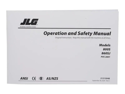 JLG Part # 31215048 | MANUAL,OPS_800S, EA