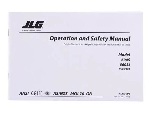 JLG Part # 31215995 | MANUAL,OPS_600S/SJ_PVC2101, EA