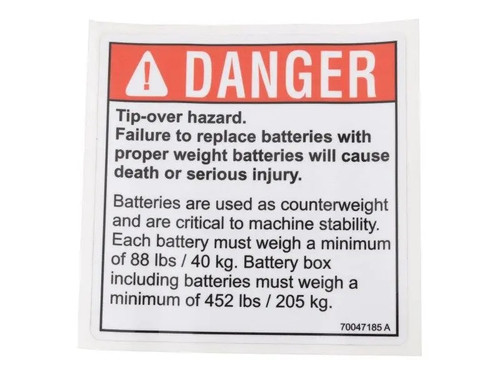 JLG Part # 70047185 | DECAL,DANGER, EA