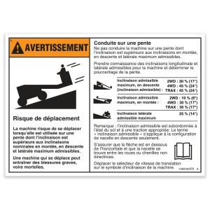 Genie Lift Part # 1262342FRGT - DECAL,WORD,SLOPE RATING,S60, EA