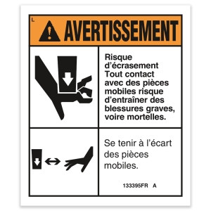 Genie Lift Part # 133395FRGT - DECAL,DANGER CRUSH HAZARD, EA