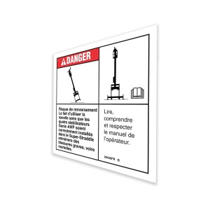 Genie Lift Part # 28430FRGT - DECAL,DANGER-INSTAL O.R.,BASE, EA