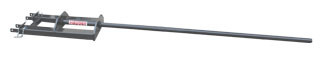 Haugen MFCP-72-25 Fork Slot Carpet Pole for Forklifts showing the durable pole design, fork slot mounting system, and construction built for handling carpet rolls and cylindrical materials.