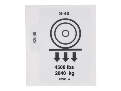 JLG Part # 226500 | GN-DECAL,WHEEL LOAD S40, EA