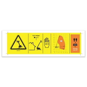 Genie Lift Part # 1295271GT - DECAL, DANGER, CAPACITY, S65XC 13FT (4M)PLATFORM, SYMBOL, EA