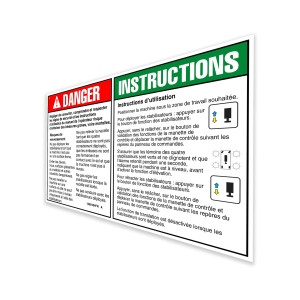 Genie Lift Part # 1258104FRGT - DECAL, DANGER, OUTRIGGER SAFETY, EA