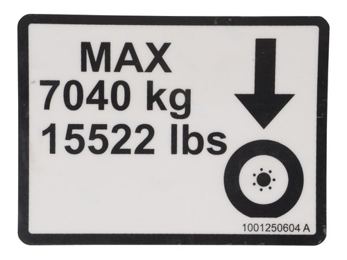 JLG Part # 1001250604 | DECAL,MAX TIRE LOAD, EA