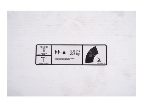 JLG Part # 1001253928 | DECAL,WARN SINGLE CAP(POR,SPN), EA