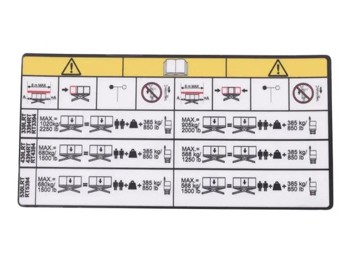 JLG Part # 1001291284 | DECAL,PIPE RACK CAPACITY RT, EA