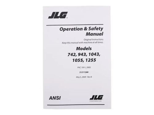 JLG Part # 31211368 | MANUAL,OPS,742-1255_ENGLISH, EA
