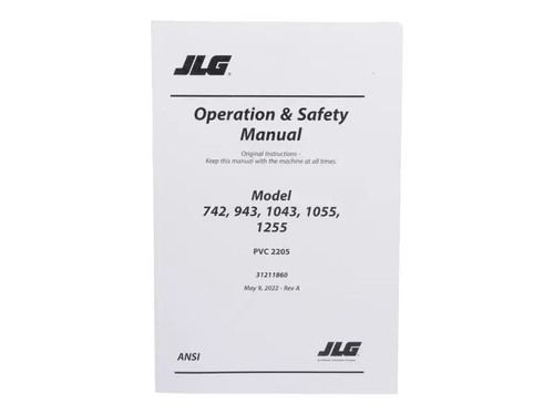JLG Part # 31211860 | MANUAL,OPS_JLG TMH_PVC2205, EA