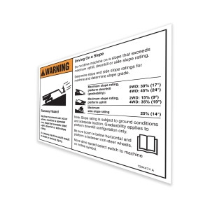 Genie Lift Part # 1294474GT - DECAL,SYMBOL,SLOPE RATING,WORD,Z80, EA