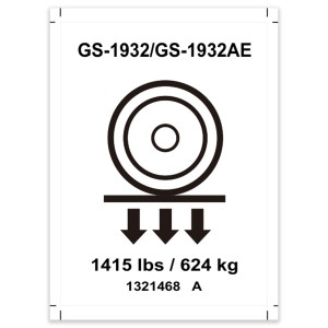 Genie Lift Part # 1321468GT - DECAL, LABEL, WHEEL LOAD, GS-1932, EA