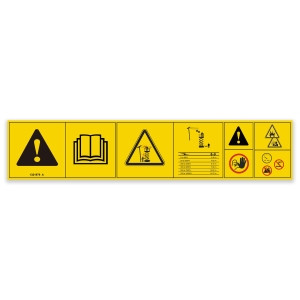 Genie Lift Part # 1321979GT - DECAL,READ THE MANUAL,ELECTROCUTION,COMPARTMENT ACCESS,EXPLOSION, EA
