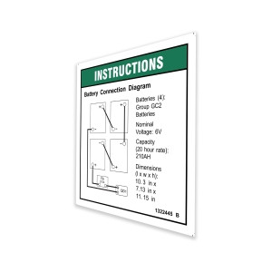 Genie Lift Part # 1322445GT - DECAL,INSTRUCT,BATTERY CONNECT,GS32, EA