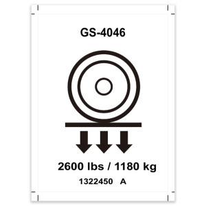 Genie Lift Part # 1322450GT - DECAL, LABEL, WHEEL LOAD, GS-4046, EA