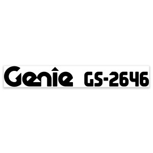 Genie Lift Part # 1323020GT - DECAL, COSM, GENIE GS-2646, EA