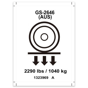Genie Lift Part # 1323969GT - DECAL, LABEL, WHEEL LOAD, GS-2646 AUS, EA