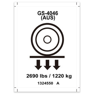 Genie Lift Part # 1324550GT - DECAL, LABEL, WHEEL LOAD, GS-4046 AUS, EA