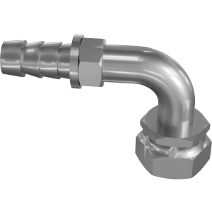 Genie Lift Part # 77703GT - HOSE END,BARB,FEM 90,ORFS,-8-8, EA